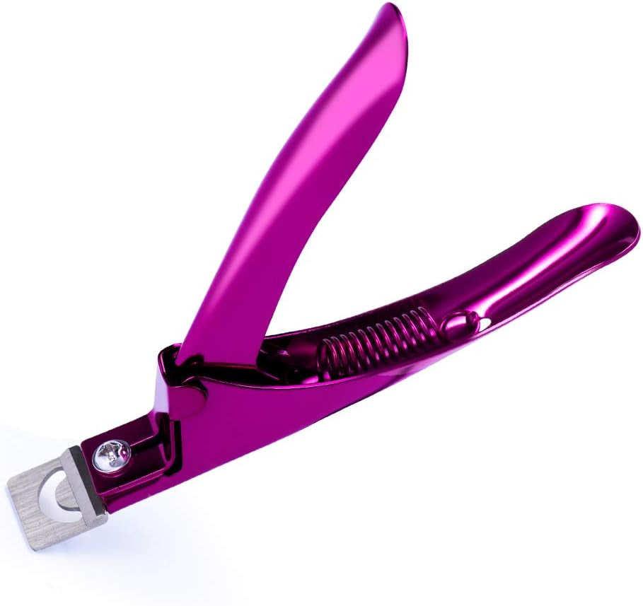Nail Clippers Tip Cutters for Acrylic False Fake Gel Artificial Nails Rustproof Sharp Professional Manicure Pedicure Trimmer Nail Care Tools, Plum