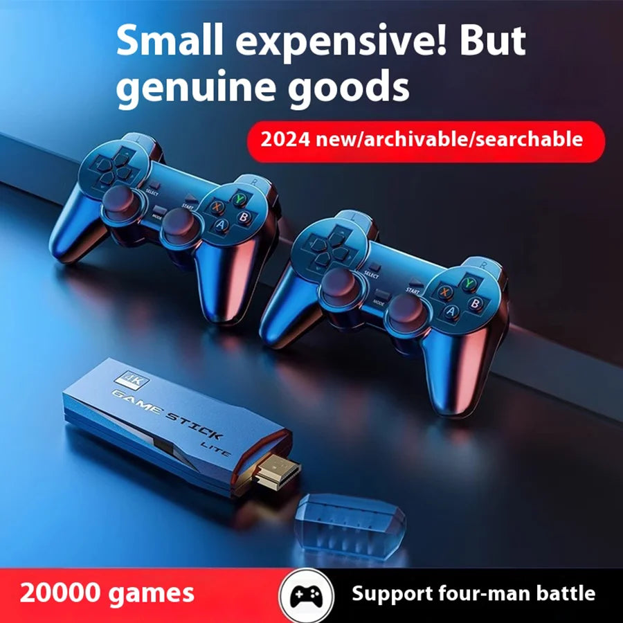 2.4G Dual Wireless Video Game Stick Joystick Console Gaming Stick 4K 20000+ Gaming 64GB Retro Gaming Thanksgiving Gift