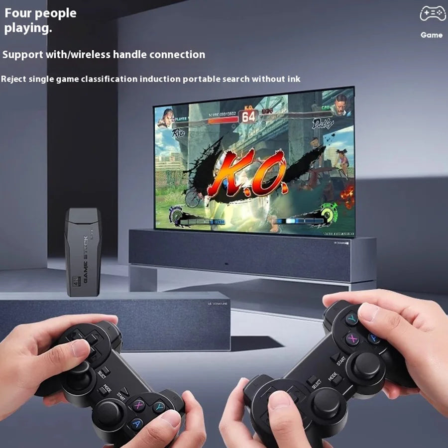2.4G Dual Wireless Video Game Stick Joystick Console Gaming Stick 4K 20000+ Gaming 64GB Retro Gaming Thanksgiving Gift