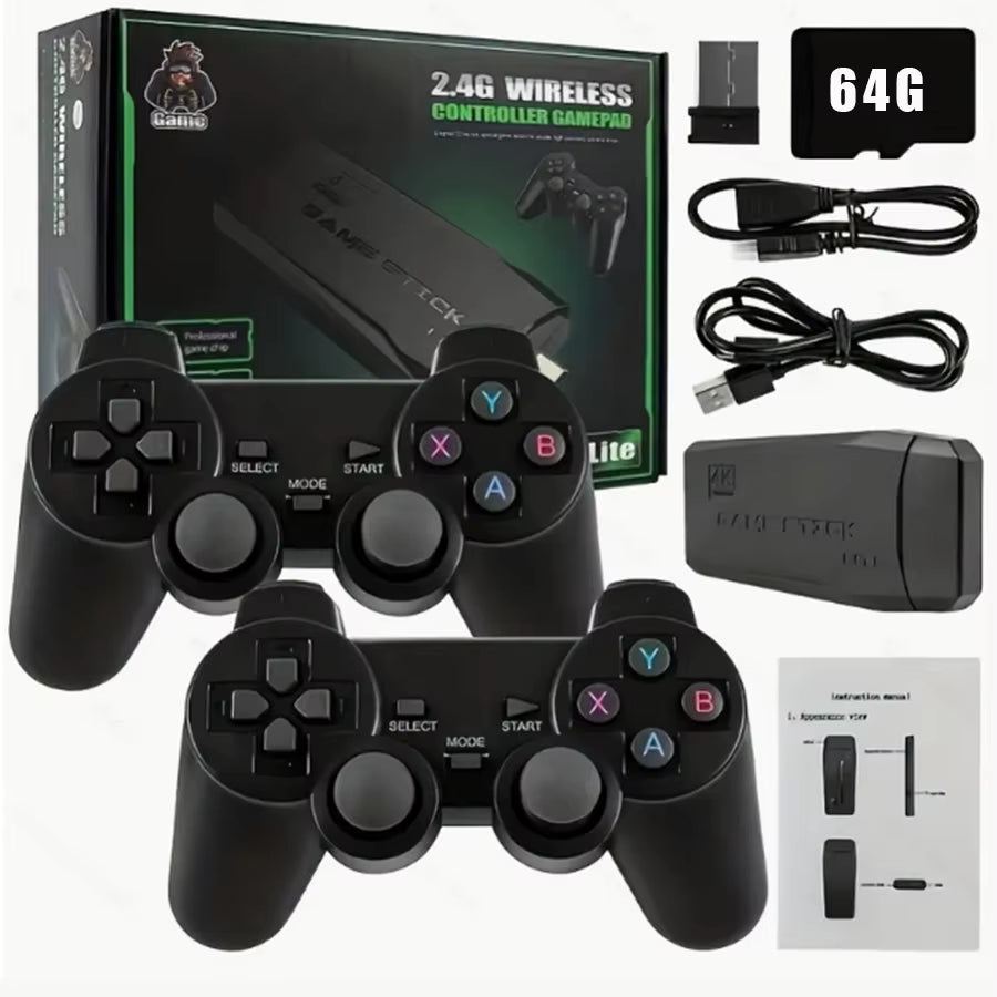 2.4G Dual Wireless Video Game Stick Joystick Console Gaming Stick 4K 20000+ Gaming 64GB Retro Gaming Thanksgiving Gift